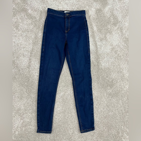 TOPSHOP JONI HIGH RISE SKINNY JEANS BLUE SIZE 00 - Picture 1 of 8